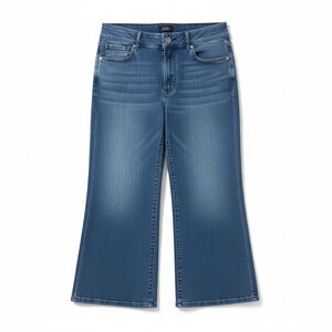 NYDJ Wide Leg Crop Jeans in Medium Blue Wash
